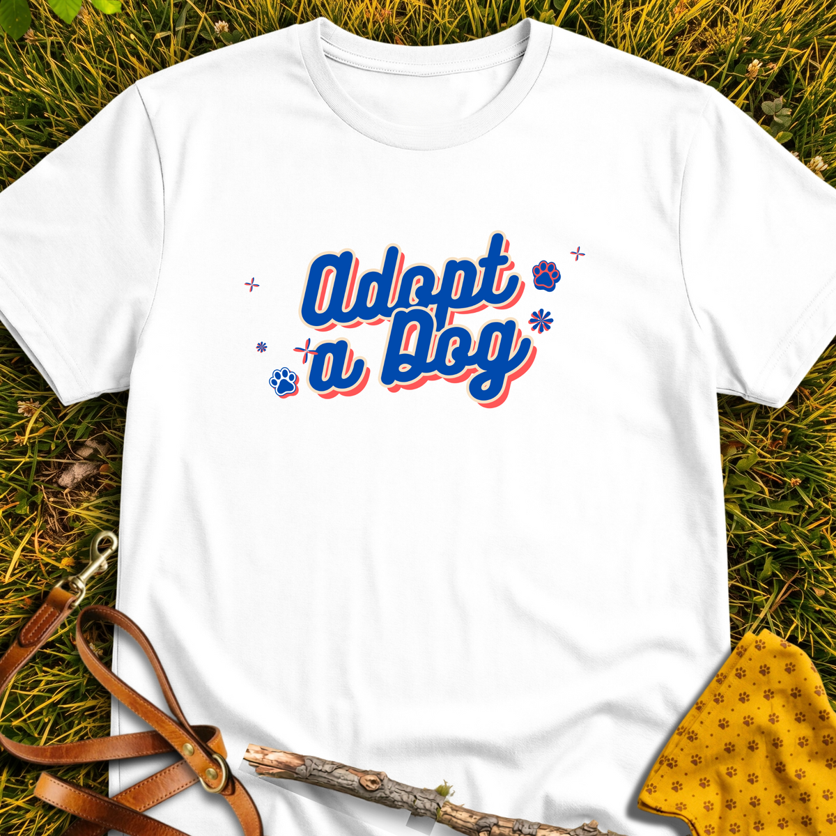 Adopt a Dog T-shirt T-shirt in White - Furever Mode rescue dog tee