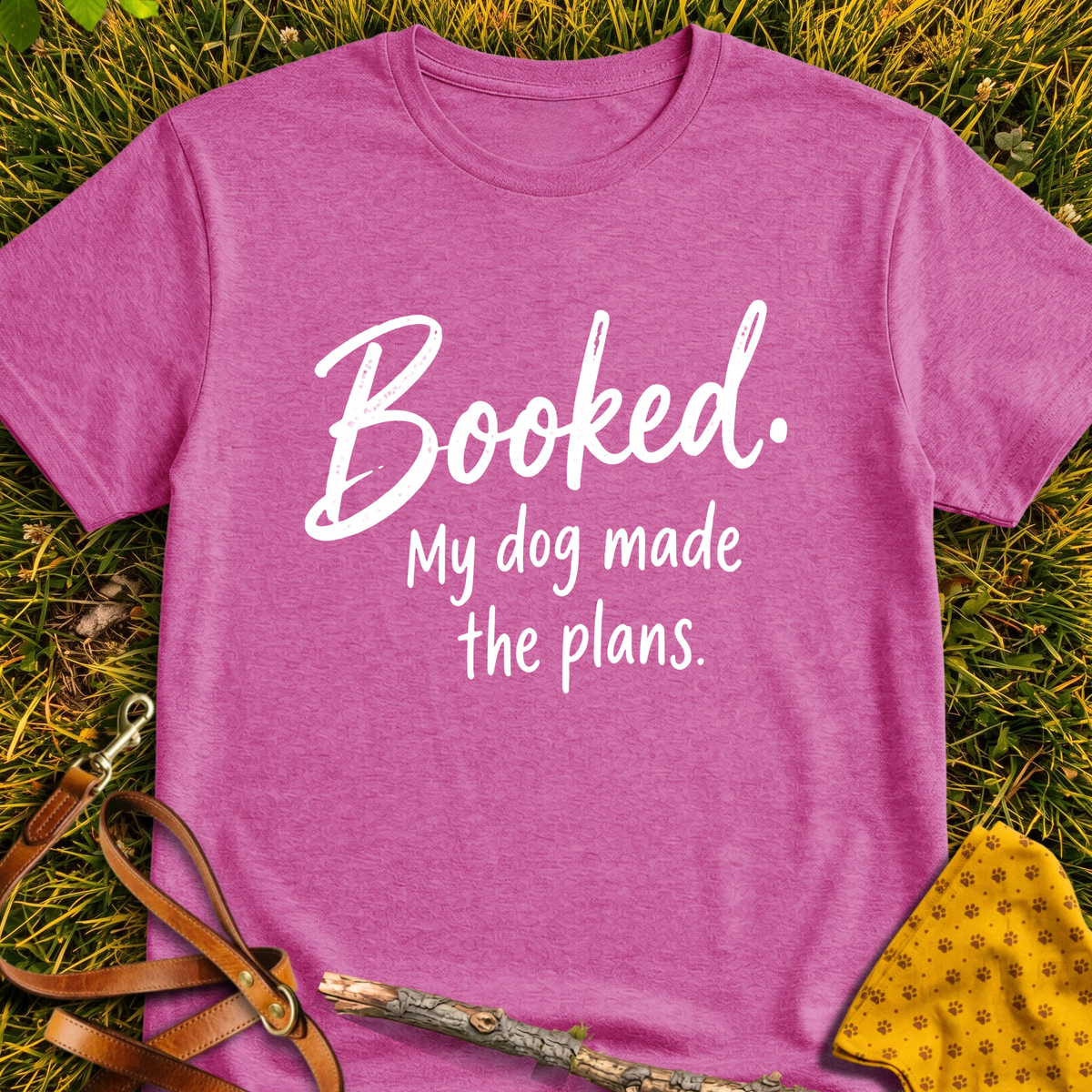 Booked T-shirt T-shirt in Heather Berry - Furever Mode rescue dog tee