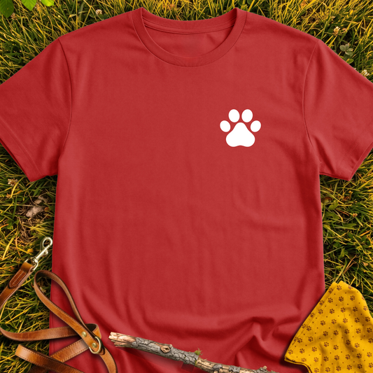 Corner Paw T-shirt T-shirt in Red - Furever Mode rescue dog tee