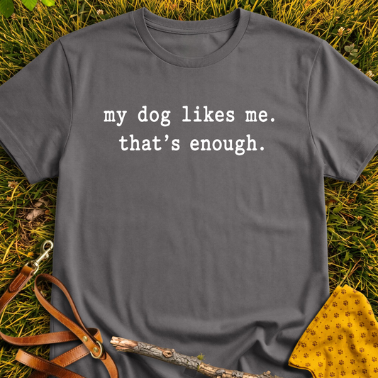 Enough T-shirt T-shirt in Charcoal - Furever Mode rescue dog tee