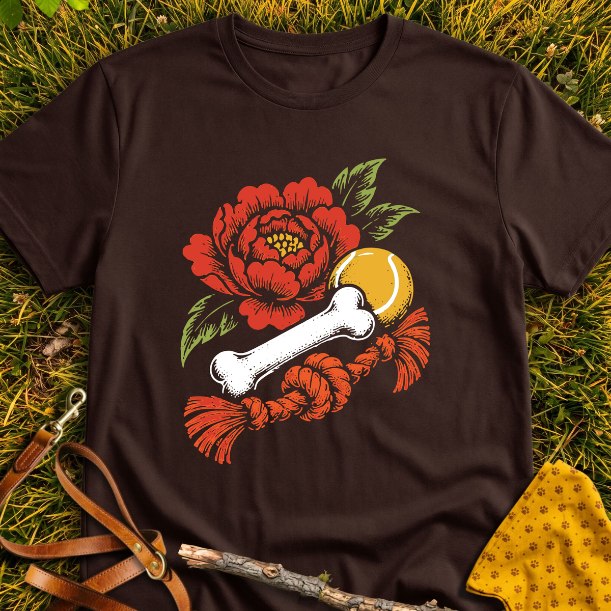 Favorite Things T-shirt T-shirt in Dark Chocolate - Furever Mode rescue dog tee