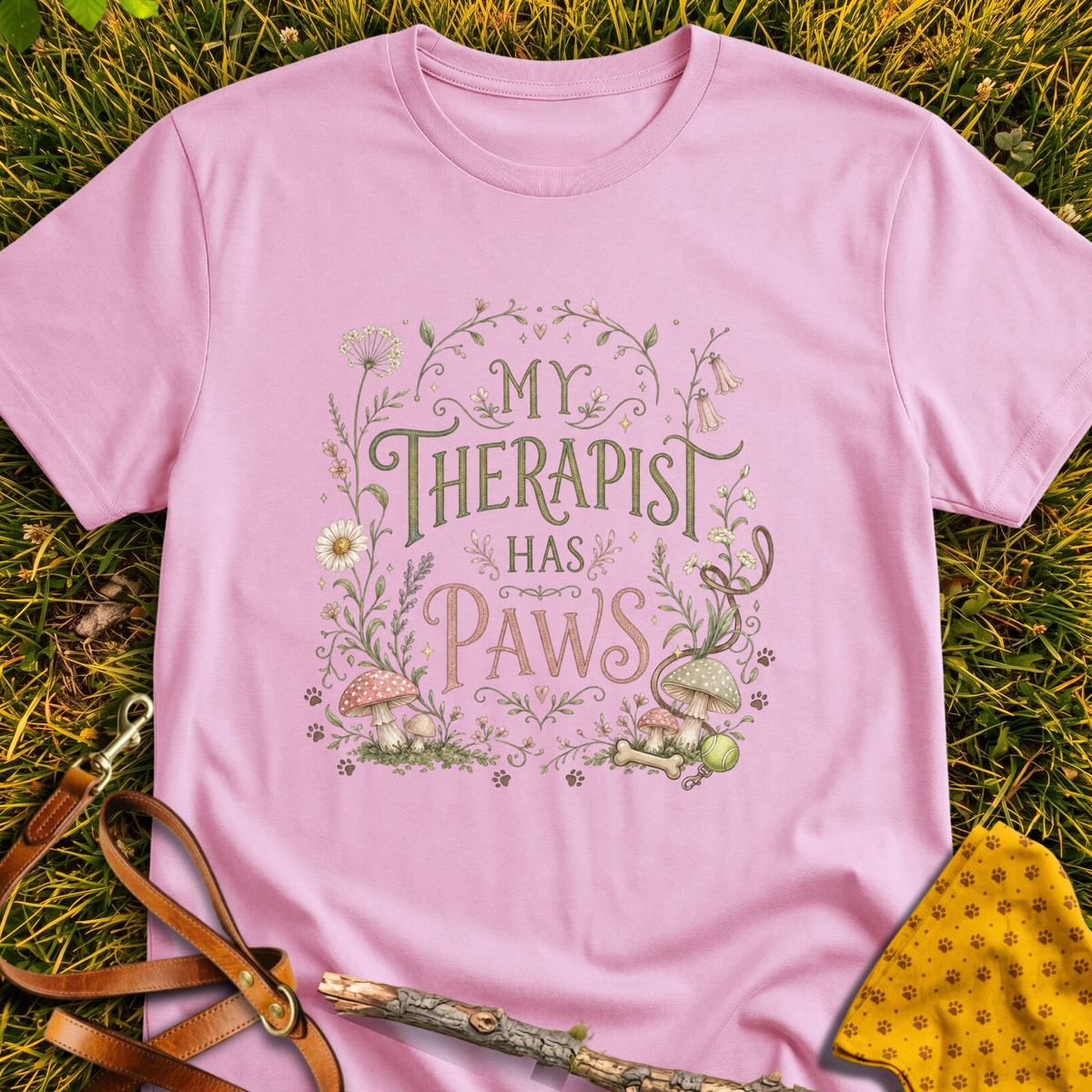 Forest Therapist T-shirt T-shirt in Light Pink - Furever Mode rescue dog tee
