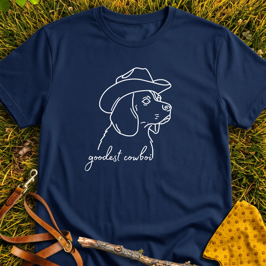 Goodest Cowboi T-shirt T-shirt in Navy - Furever Mode rescue dog tee