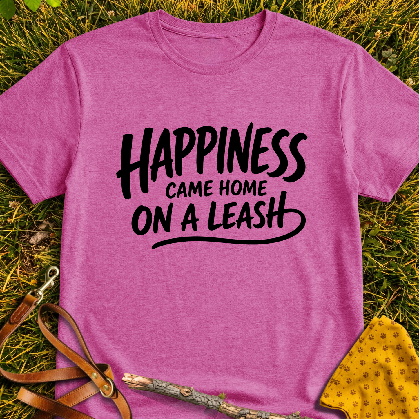 Happiness T-shirt T-shirt in Heather Berry - Furever Mode rescue dog tee