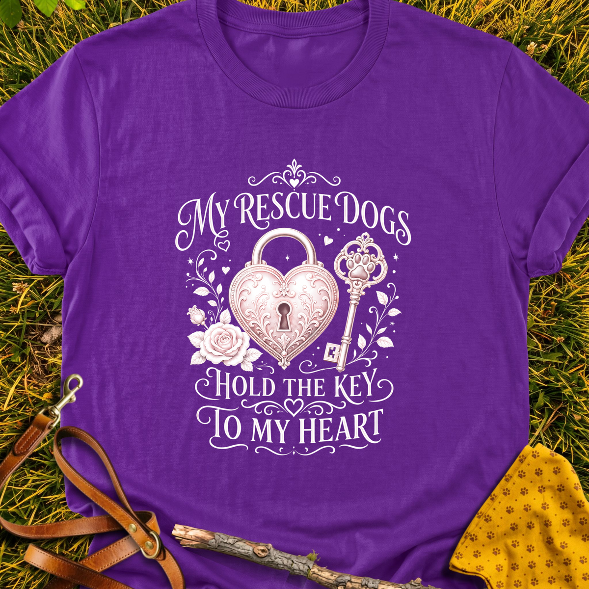 Hold the Key T-shirt T-shirt in Purple - Furever Mode rescue dog tee