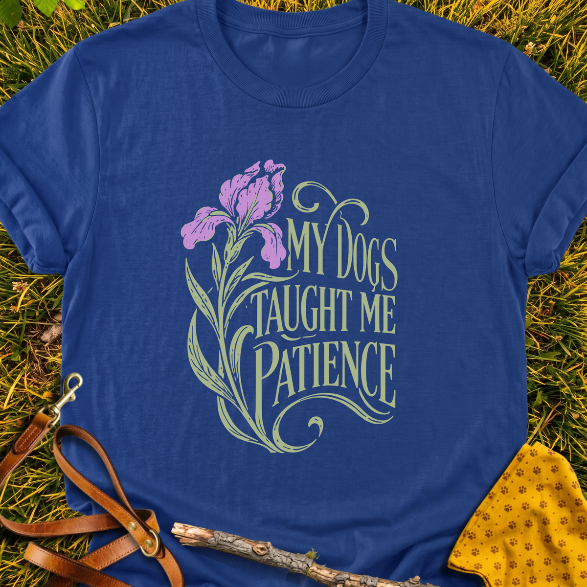 Learned Patience T-shirt T-shirt in Metro Blue - Furever Mode rescue dog tee