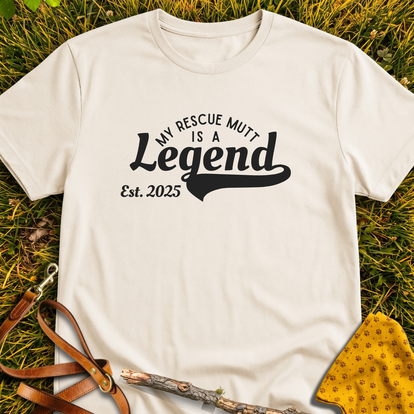 Legend Est. 2025 T-shirt T-shirt in Natural - Furever Mode rescue dog tee