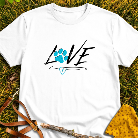 Love Paw T-shirt T-shirt in White - Furever Mode rescue dog tee