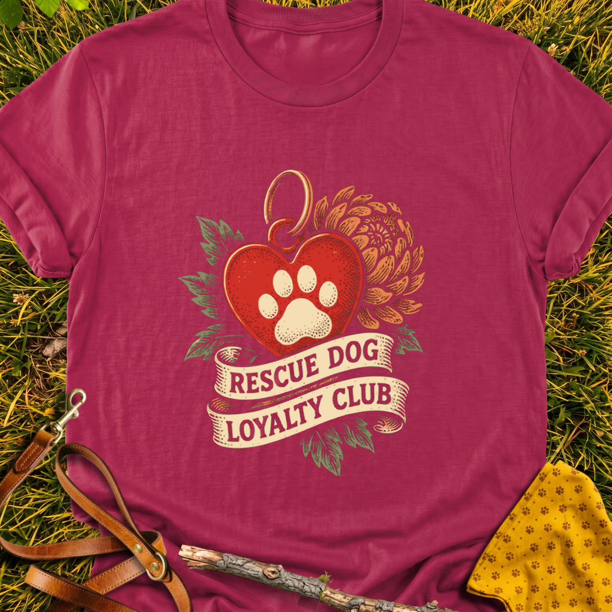 Loyalty Club T-shirt T-shirt in Cardinal Red - Furever Mode rescue dog tee