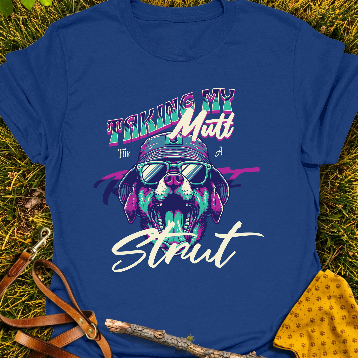Mutt Strut T-shirt T-shirt in Metro Blue - Furever Mode rescue dog tee