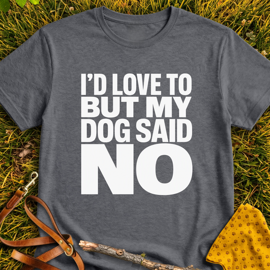 My Dog Says No T-shirt T-shirt in Dark Heather - Furever Mode rescue dog tee