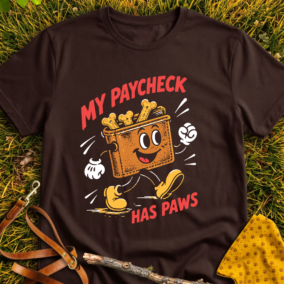 My Paycheck T-shirt T-shirt in Dark Chocolate - Furever Mode rescue dog tee