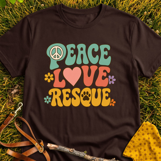 Peace and Love T-shirt T-shirt in Dark Chocolate - Furever Mode rescue dog tee