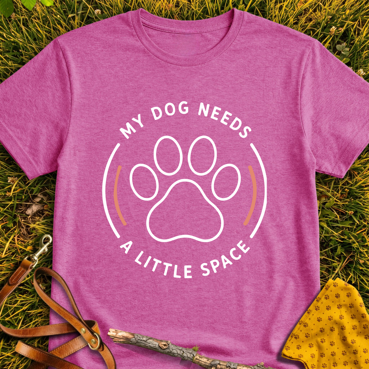 Personal Space T-shirt T-shirt in Heather Berry - Furever Mode rescue dog tee
