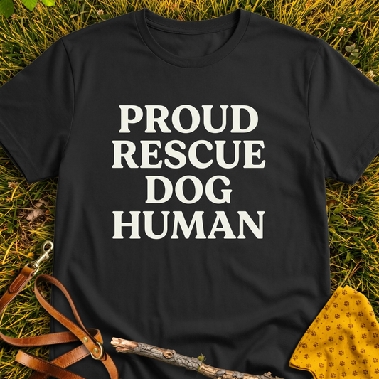 Proud Rescue Human T-shirt T-shirt in Black - Furever Mode rescue dog tee