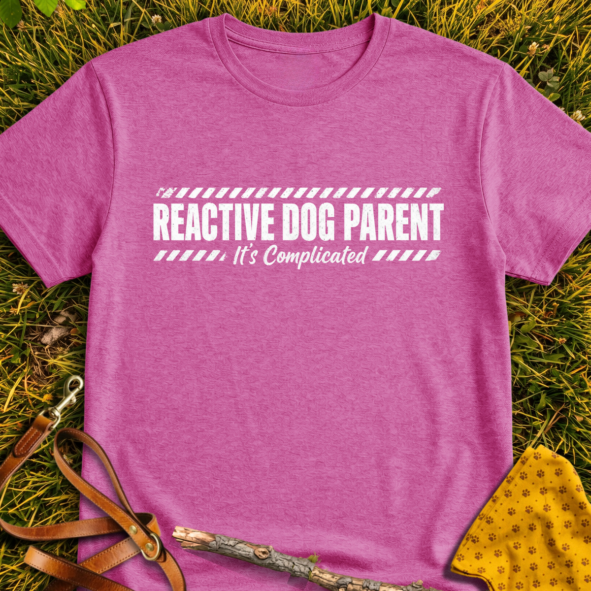 Reactive T-shirt T-shirt in Heather Berry - Furever Mode rescue dog tee