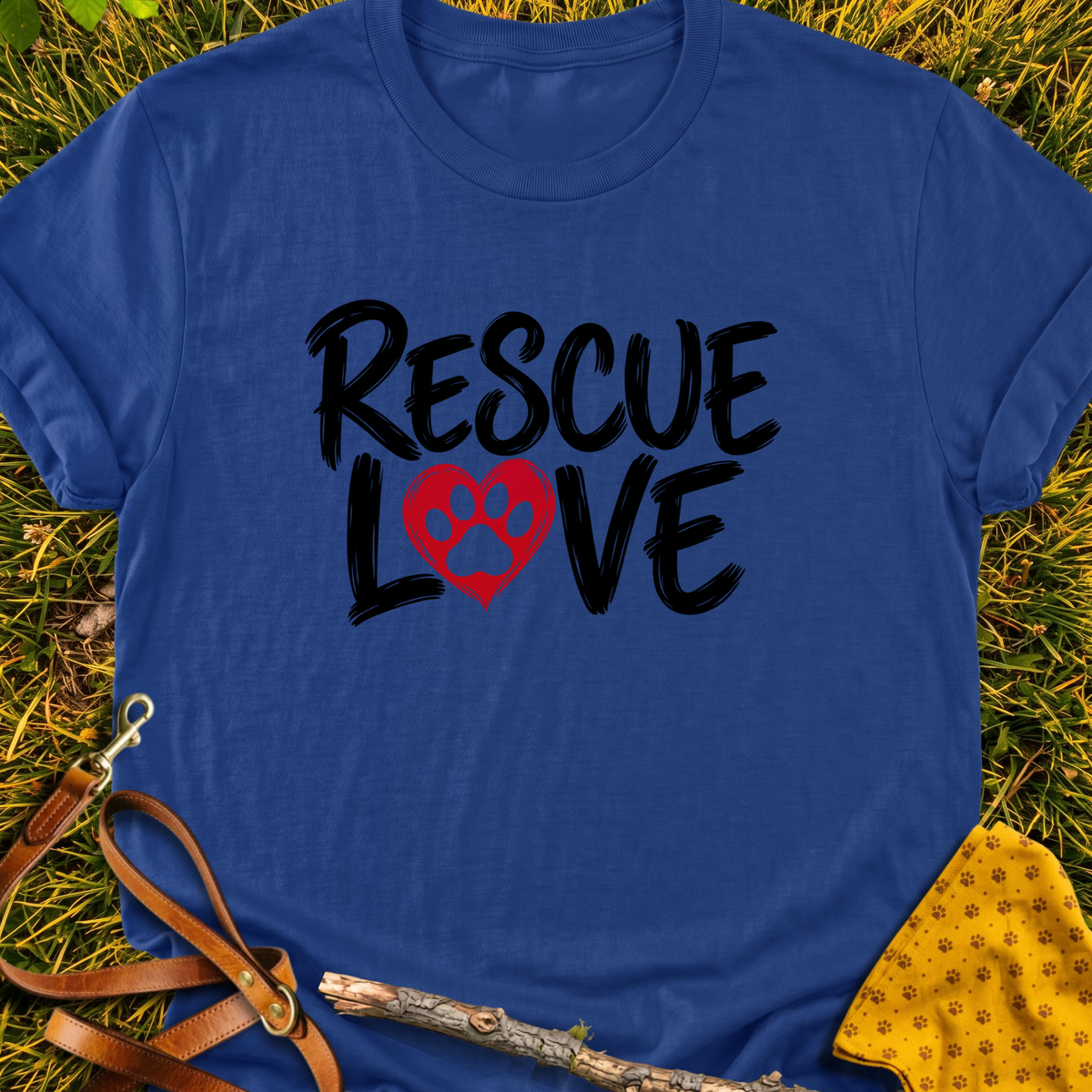 Rescue Love Paint T-shirt T-shirt in Metro Blue - Furever Mode rescue dog tee