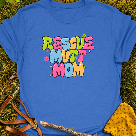 Rescue Mutt Mom T-shirt T-shirt in Heather Royal - Furever Mode rescue dog tee