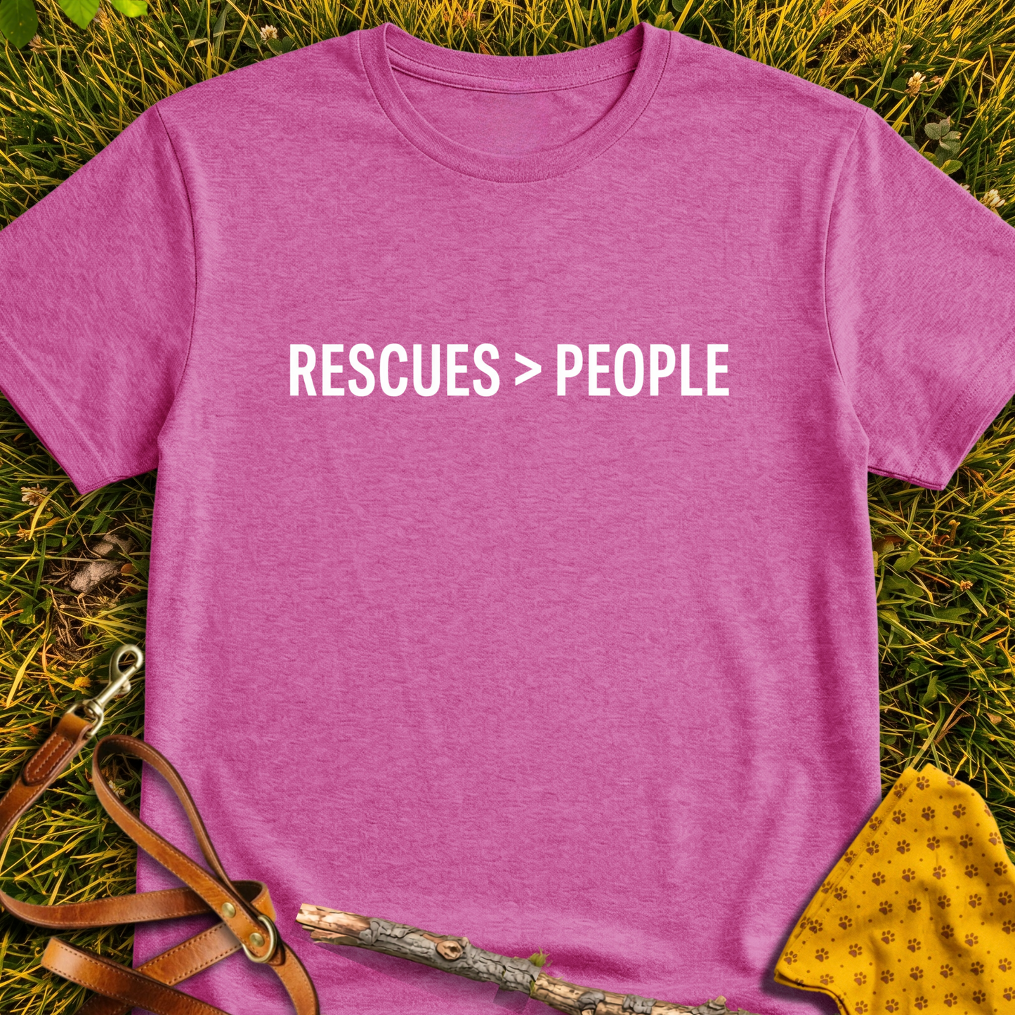 Rescues > People T-shirt T-shirt in Heather Berry - Furever Mode rescue dog tee