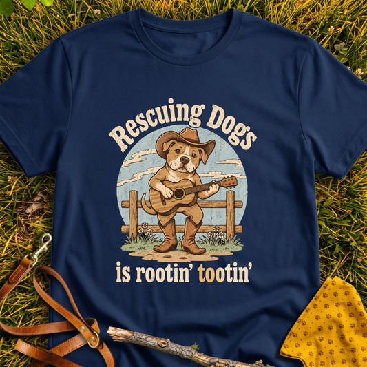 Rootin Tootin T-shirt T-shirt in Navy - Furever Mode rescue dog tee