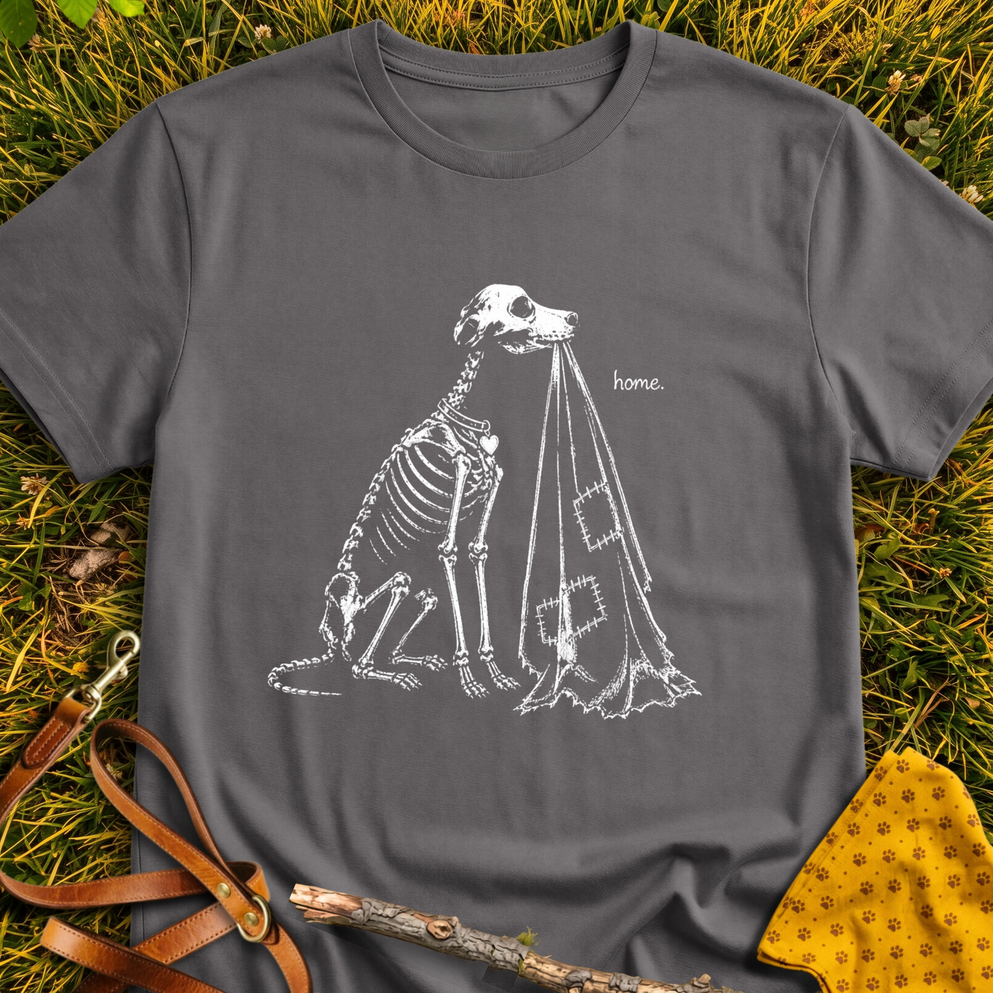 Safe Skelly T-shirt T-shirt in Charcoal - Furever Mode rescue dog tee