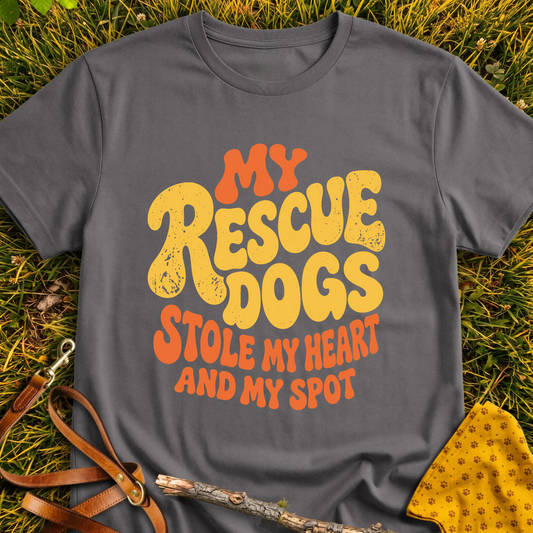 Stolen Spot T-shirt T-shirt in Charcoal - Furever Mode rescue dog tee