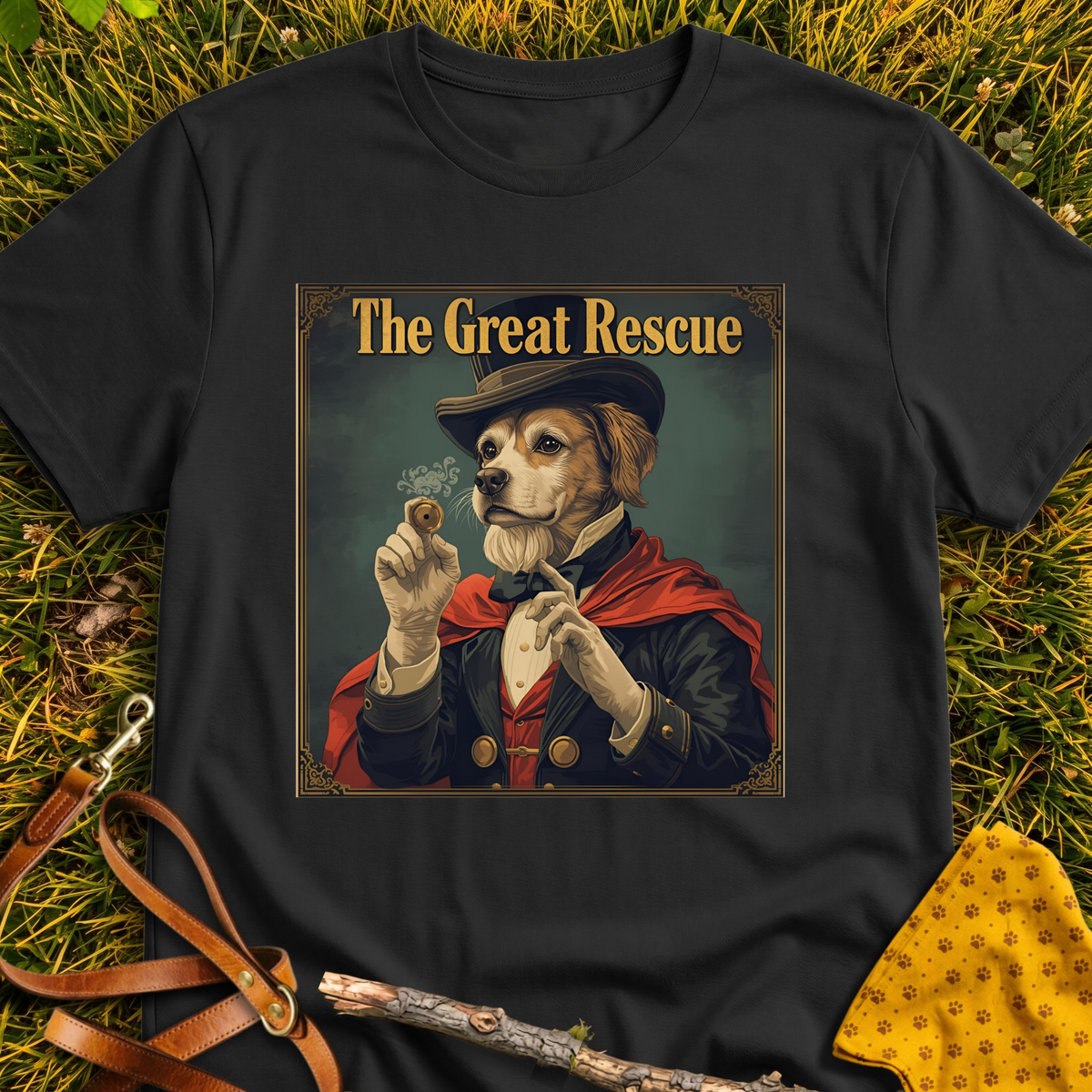 The Great Rescue T-shirt T-shirt in Black - Furever Mode rescue dog tee