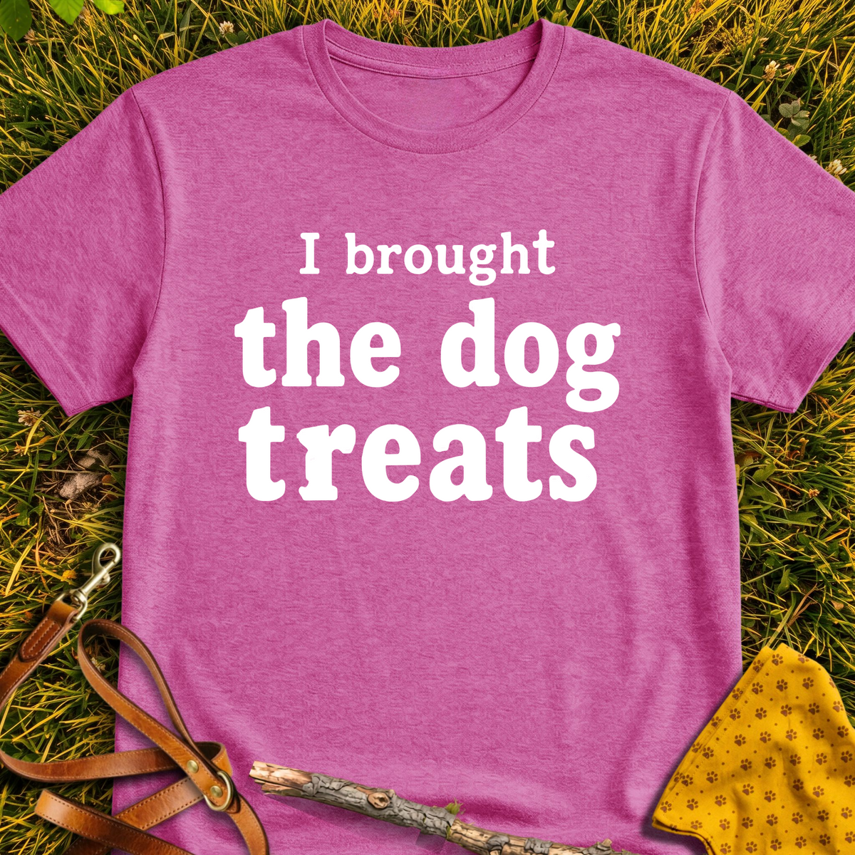 Treat Bringer T-shirt T-shirt in Heather Berry - Furever Mode rescue dog tee
