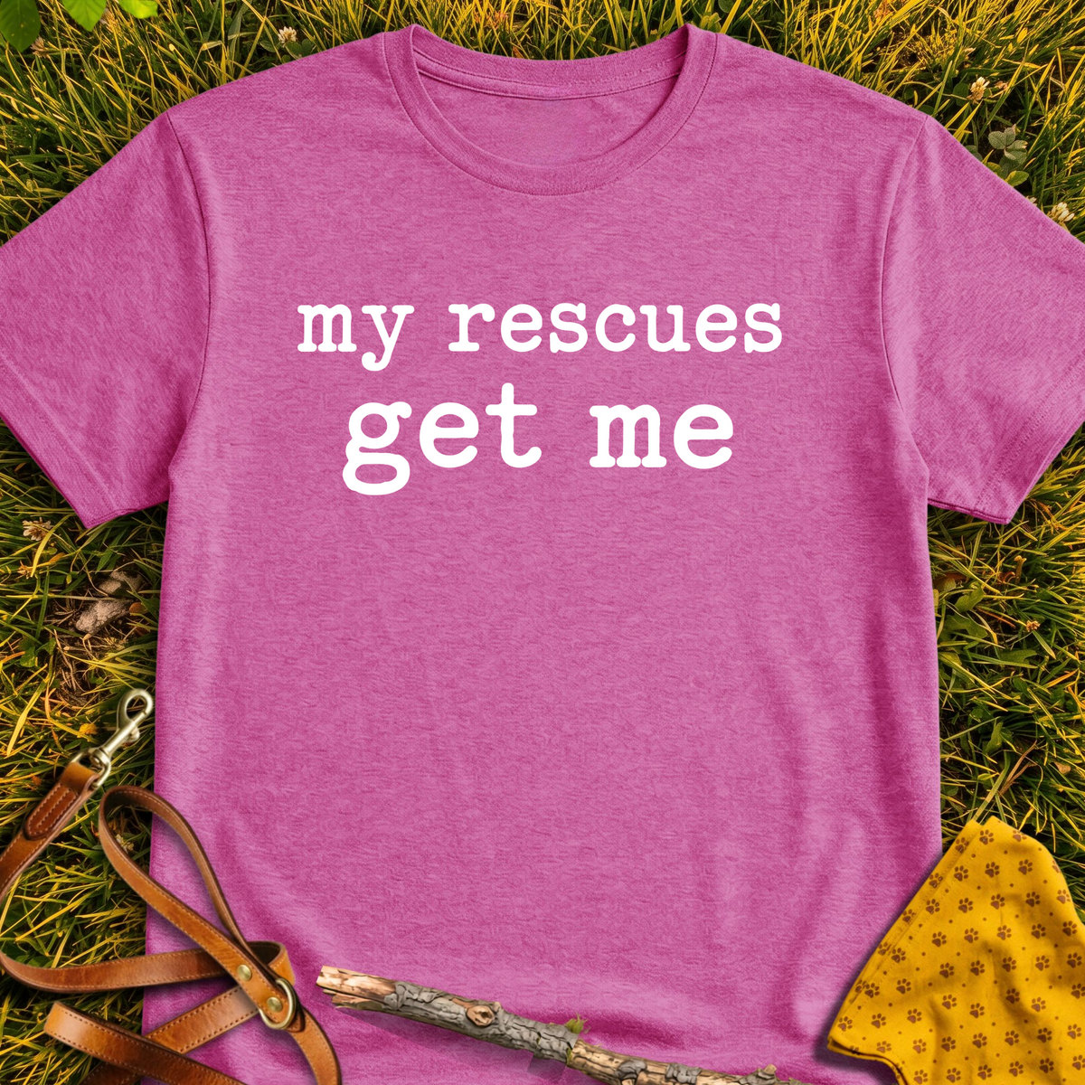 Understood T-shirt T-shirt in Heather Berry - Furever Mode rescue dog tee