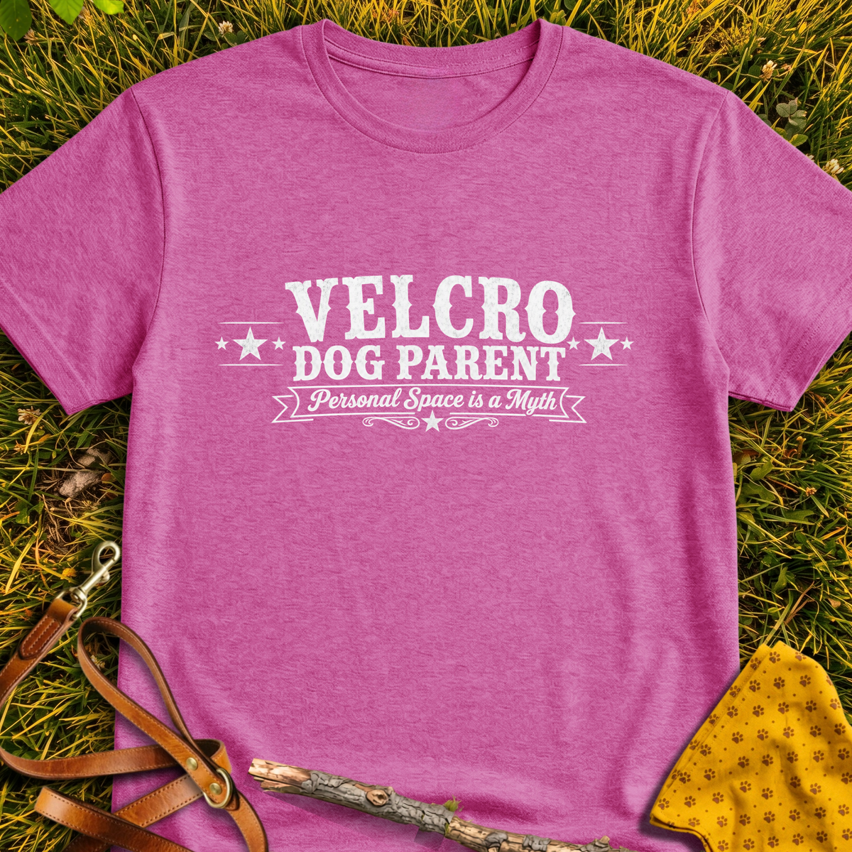 Velcro Dog T-shirt T-shirt in Heather Berry - Furever Mode rescue dog tee