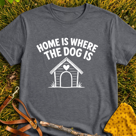 Where the Dog is T-shirt T-shirt in Dark Heather - Furever Mode rescue dog tee