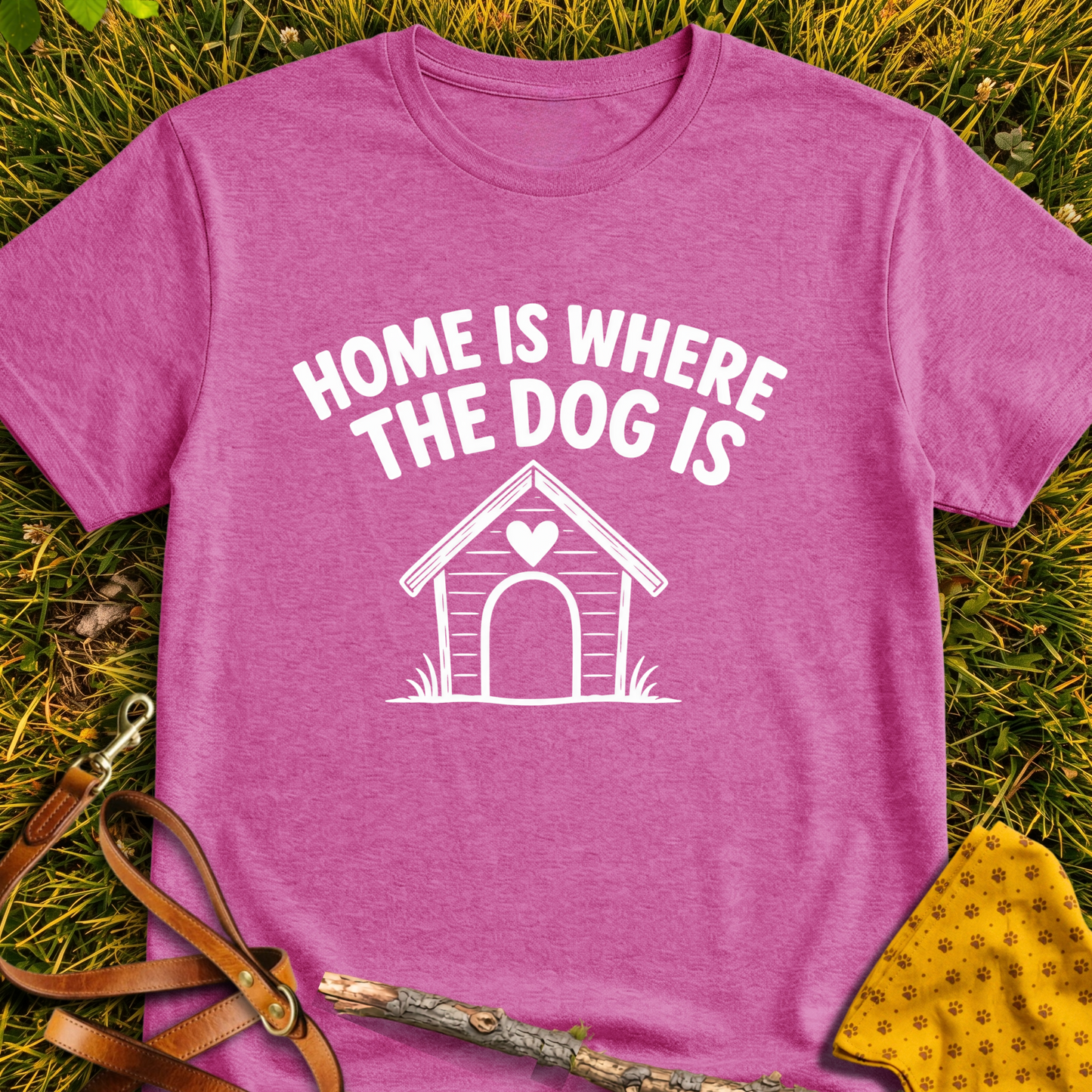 Where the Dog is T-shirt T-shirt in Heather Berry - Furever Mode rescue dog tee