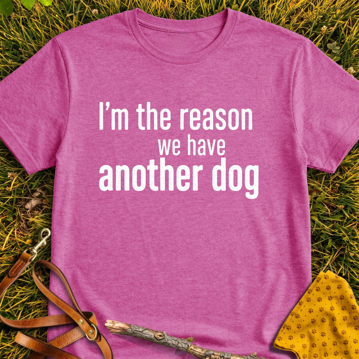 Another Dog T-shirt in Heather Berry - Furever Mode rescue dog tee
