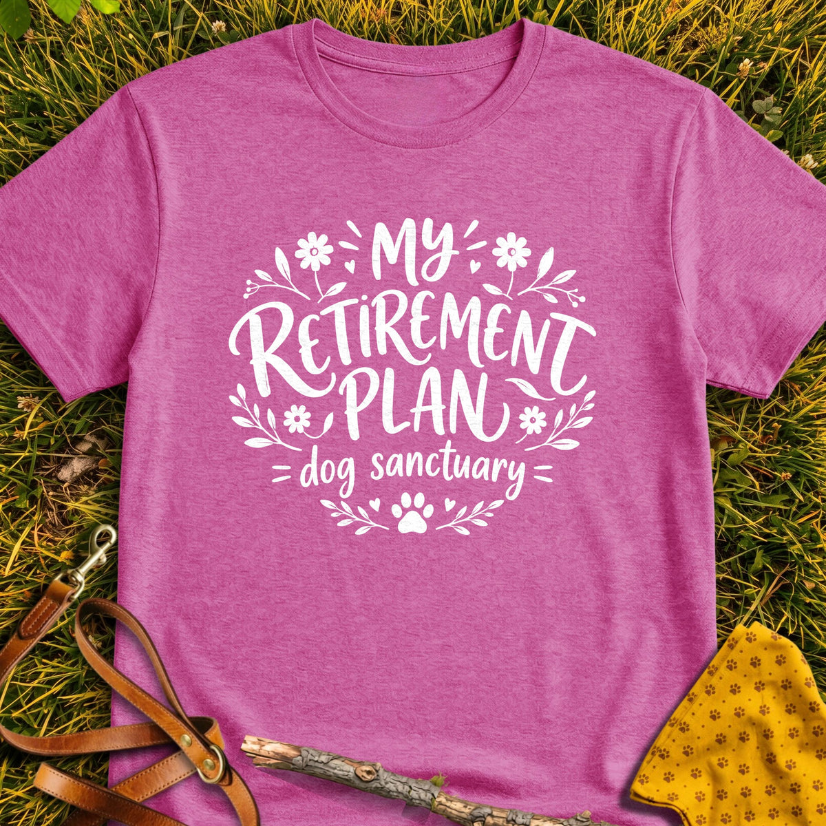 Dog Sanctuary T-shirt in Heather Berry - Furever Mode rescue dog tee