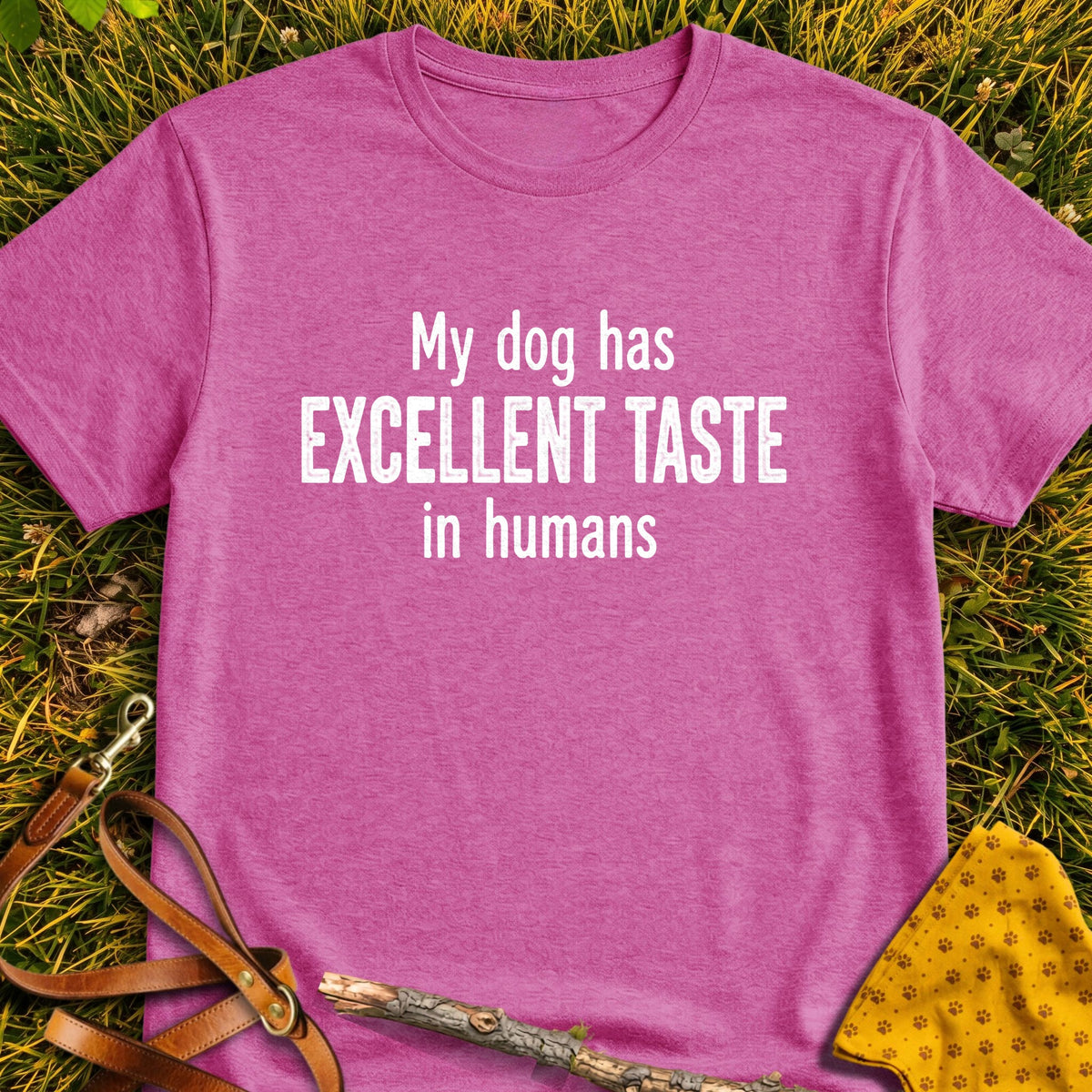 Excellent Taste T-shirt in Heather Berry - Furever Mode rescue dog tee