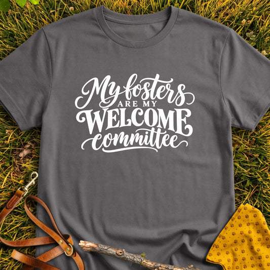 Foster Welcome T-shirt in Charcoal - Furever Mode rescue dog tee