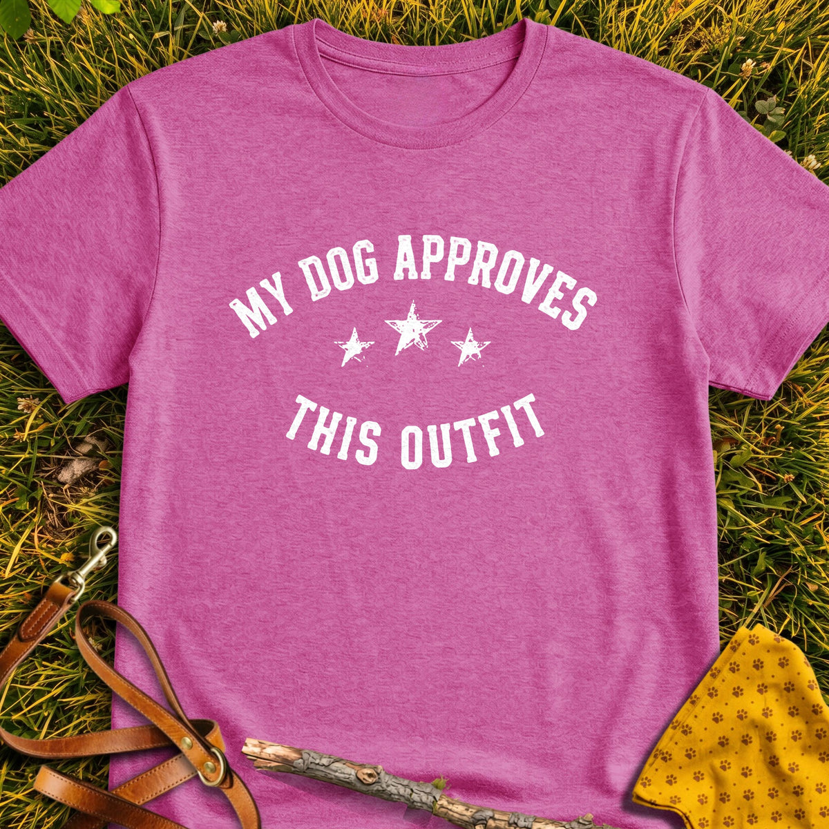 Outfit Approved T-shirt in Heather Berry - Furever Mode rescue dog tee