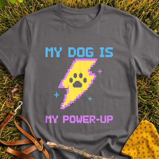 Power Boost T-shirt in Charcoal - Furever Mode rescue dog tee