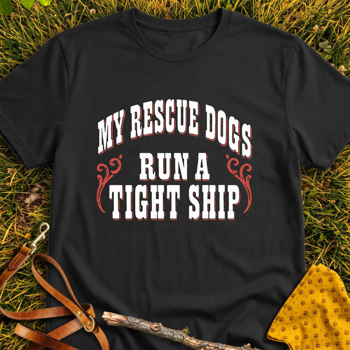 Rescue Captains V2 T-shirt in Black - Furever Mode rescue dog tee