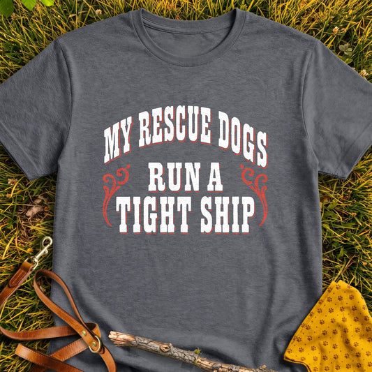 Rescue Captains V2 T-shirt in Dark Heather - Furever Mode rescue dog tee
