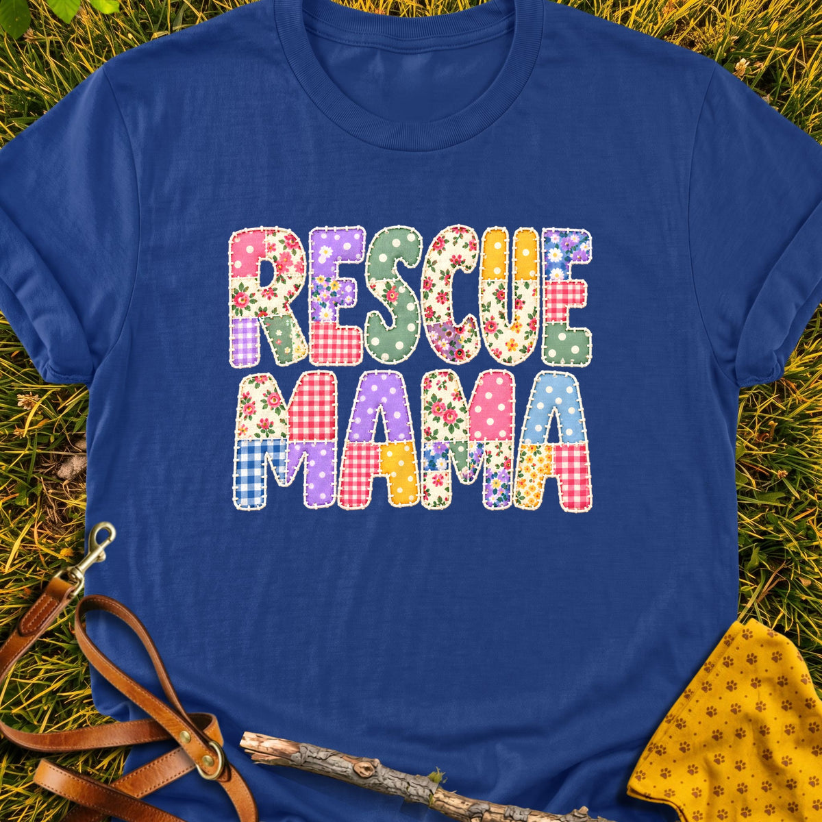 Rescue Mama T-shirt in Metro Blue - Furever Mode rescue dog tee