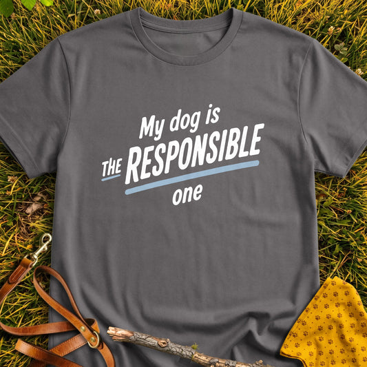 Responsible One T-shirt in Charcoal - Furever Mode rescue dog tee