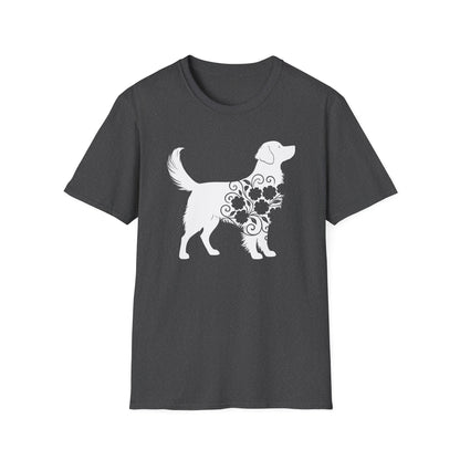 Fluffy Flower Dog Silhouette T-shirt