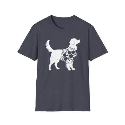 Fluffy Flower Dog Silhouette T-shirt