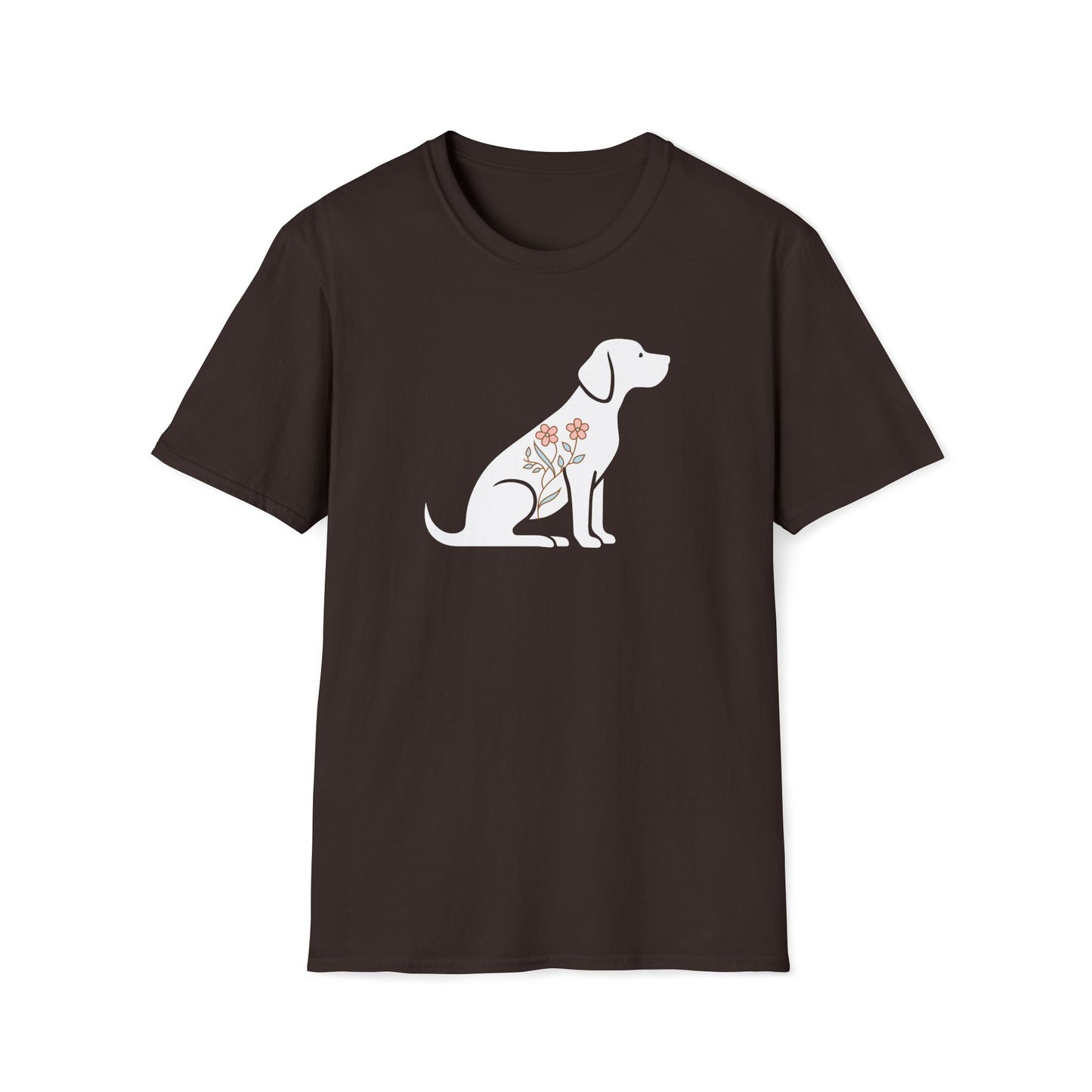 Flower Dog Silhouette T-shirt