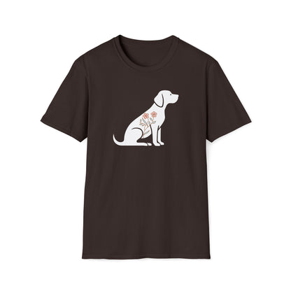 Flower Dog Silhouette T-shirt
