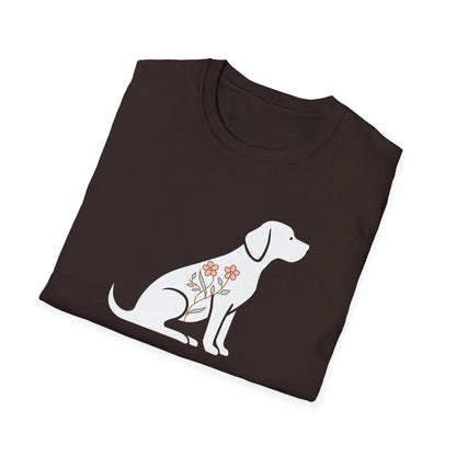 Flower Dog Silhouette T-shirt