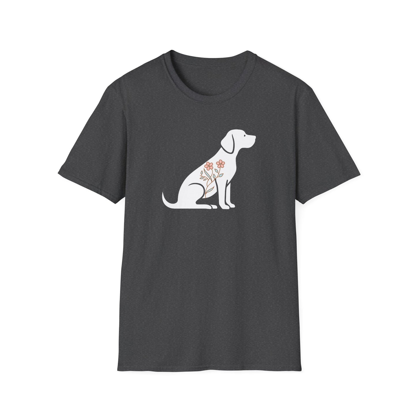Flower Dog Silhouette T-shirt