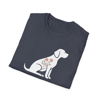 Flower Dog Silhouette T-shirt