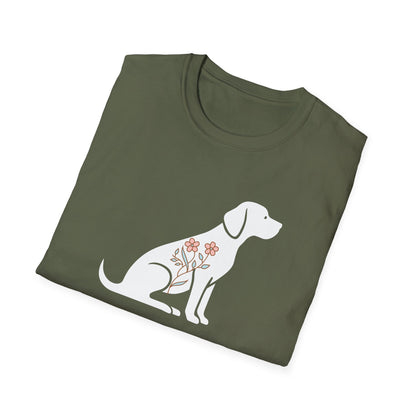 Flower Dog Silhouette T-shirt